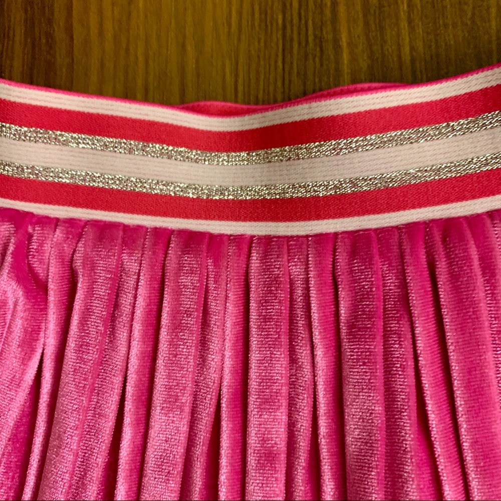NWT Cat and Jack baby girls hot pink pleated velvet cheer skirt 18 months - Picture 3 of 6